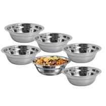 Kit 6 Bowl Tigela Aço Inox Brilhante Mixing Cumbuca Saladeiras Bacia Funda 14cm Kit 6 Bowl Tigela Aço Inox Brilhante Mixing Cumbuca Saladeiras Bacia Funda 14cm