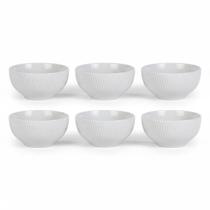 Kit 6 Bowl Tigela Branco Relevo Shell 408ml Germer Porcelana Kit 6 Bowl Tigela Branco Relevo Shell 408ml Germer Porcelana