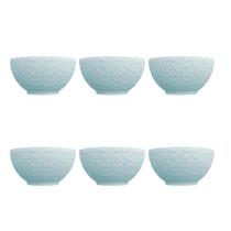 Kit 6 Bowl Tigela Sobremesa Azul Vintage Relevo Tassel 456ml Kit 6 Bowl Tigela Sobremesa Azul Vintage Relevo Tassel 456ml