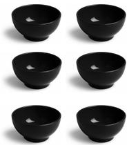 Kit 6 Bowls 300ml Pretos Cerâmica Cozinha Bar Restaurante