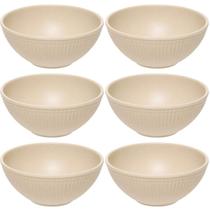 Kit 6 Bowls Aveline Tigela 12cm Bege Melamina Sopas Caldos Cereais Sobremesas