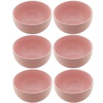 Kit 6 Bowls de Cerâmica Cumbuca 680ml Lyor 14,5x8,5cm Tigela Sopa Sobremesa Salada Rosa Kit 6 Bowls de Cerâmica Cumbuca 680ml Lyor 14,5x8,5cm Tigela Sopa Sobremesa Salada Rosa