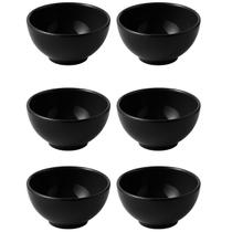 Kit 6 Bowls De Cerâmica Preto 500ml Para Sopa Sobremesa Cereal