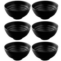 Kit 6 Bowls de Melamina Miso Preto 11,3x6cm Servir Ceviche e Shimeji Haus Concept