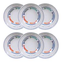 Kit 6 Bowls Melamina Off White 650ml Tema Naval Mar Peixe Kit 6 Bowls Melamina Off White 650ml Tema Naval Mar Peixe
