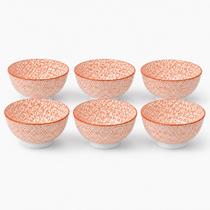 Kit 6 Bowls Tigelas Cumbucas Cerâmica Arancia Laranja 12cm Minimalista Sobremesas 300ml