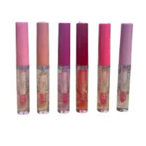 Kit 6 Brilho Labial Frutas Roll On Gloss Retrô Lembrancinha Lip Oil Infantil