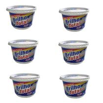 Kit 6 Brilho Total Pote Limpa Alumínio Panelas Pratas 500gr