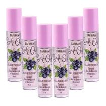 Kit 6 Brilhos Labiais Lip Oil Sabor Blueberry 4ml Safira