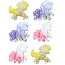 Kit 6 Brinquedos Aperta Puxa Squeeze Unicórnio Sortido - Castela