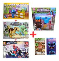 Kit 6 Brinquedos Educativos Infantis Blocos De Montar