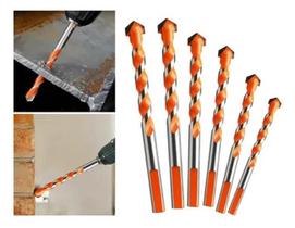 Kit 6 Broca Torção Triangular Multifuncional 4/5/6/8/10/12Mm