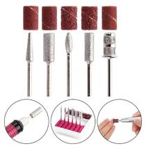 Kit 6 Brocas E 6 Lixas Refil Lixadeira Elétrica Unhas Gel X1