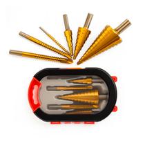 Kit 6 Brocas Escalonadas Revestidas Titânio Para Chapas e PVC Kit 6 Brocas Escalonadas Revestidas Titânio Para Chapas e PVC