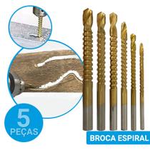 Kit 6 Brocas Espiral Corte Lateral Madeira Metal Ferramentas - Lugatools