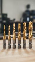 Kit 6 Brocas Macho Aço Rápido HSS M3 ao M10 Rosca Kit 6 Brocas Macho Aço Rápido HSS M3 ao M10 Rosca