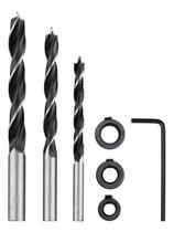 Kit 6 Brocas Madeira Cavilha 6 8 10mm Anéis Limitadores Profissional marcenaria Kit 6 Brocas Madeira Cavilha 6 8 10mm Anéis Limitadores Profissional marcenaria