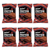 Kit 6 brownie protein sabor double chocolate zero 40g belive