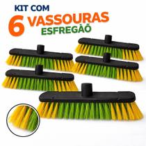 Kit 6 Cabeça de Vassoura Esfregão Lava Casa Limpeza Geral Faxina Cerdas Duras Reforçada Sem cabos Kit 6 Cabeça de Vassoura Esfregão Lava Casa Limpeza Geral Faxina Cerdas Duras Reforçada Sem cabos