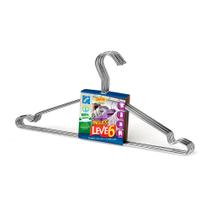 Kit 6 Cabides Aço Cromado Com Cava - Arthi Kit 6 Cabides Aço Cromado Com Cava - Arthi