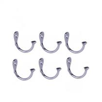 Kit 6 Cabides CL3180 Gancho Classic Ducon Metais Prata