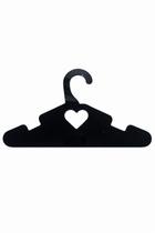 Kit 6 Cabides Infantil Com Coração Preto em Acrílico