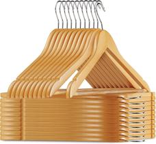 Kit 6 Cabides Madeira Maciça Pendurar Roupa Terno Resistente