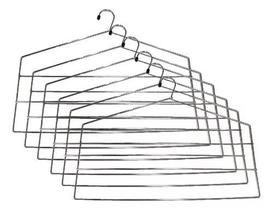 Kit 6 Cabides Para Calças Triplo Aço Cromado Reforçado Kit 6 Cabides Para Calças Triplo Aço Cromado Reforçado