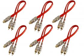 Kit 6 cabo RCA Y 2 Macho 1 Femea tripla blindagem blindado