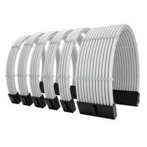 Kit 6 cabo sleeved branco extensor fonte 1-atx 2-cpu 3-gpu Kit 6 cabo sleeved branco extensor fonte 1-atx 2-cpu 3-gpu