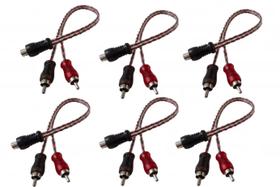 kit 6 Cabo Y Rca Blindado 1 Femea 2 Macho Injetado blindado