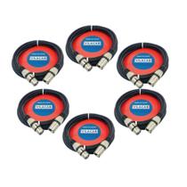 Kit 6 Cabos Microfone Xlr / Dmx Balanceado 5 Metros