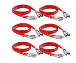 Kit 6 Cabos Rca Stetsom 1 Metro Blindado Banhado Prata Som Kit 6 Cabos Rca Stetsom 1 Metro Blindado Banhado Prata Som