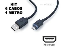 Kit 6 Cabos USB V8 Alta Velocidade Segurança Carregamento - Atomo Kit 6 Cabos USB V8 Alta Velocidade Segurança Carregamento - Atomo