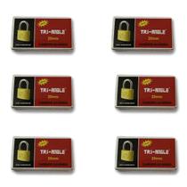 kit 6 Cadeado pequeno 3 chaves 20mm malas Bolsas Armário