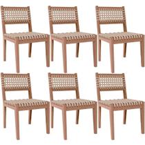 Kit 6 Cadeira Área Externa Cozinha Varanda Corda Náutica Bege Giardino G01 Castanheira - Lyam Decor