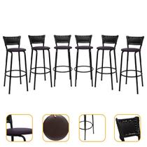 Kit 6 Cadeira Banquetas Bancos Para Cozinha Bar Balcão Bancada Area Lazer Gourmet Itagold
