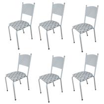 Kit 6 Cadeira Branca para Cozinha Jantar com Assento Captone - Medcombo