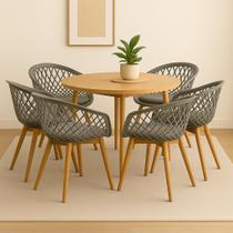 Kit 6 Cadeira de Jantar Web com Assento Estofado Kit 6 Cadeira de Jantar Web com Assento Estofado