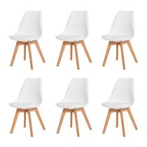 Kit 6 Cadeira Eames Eiffel Wood Leda Saarinen Design Mesa de Jantar Cozinha Escrivaninha Kit 6 Cadeira Eames Eiffel Wood Leda Saarinen Design Mesa de Jantar Cozinha Escrivaninha