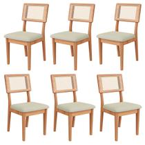 Kit 6 Cadeira Estofada com Encosto de Tela Freijó em 100% MDF Cesare Escuro Dalla Costa Kit 6 Cadeira Estofada com Encosto de Tela Freijó em 100% MDF Cesare Escuro Dalla Costa