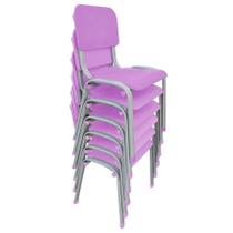 Kit 6 Cadeira Infantil Polipropileno LG flex Reforçadas Empilháveis Lilás Kit 6 Cadeira Infantil Polipropileno LG flex Reforçadas Empilháveis Lilás