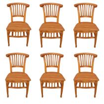 Kit 6 Cadeira Leque em Madeira Maciça de Demolição Sudeste Rústico Kit 6 Cadeira Leque em Madeira Maciça de Demolição Sudeste Rústico