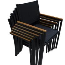 Kit 6 Cadeira para Mesa Jantar Area Gourmet Piscina Empilháveis