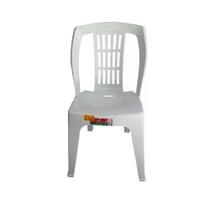 Kit 6 Cadeira Plástica Bistrô Branca Reforçada Capac. 182kg - ALTOGIRO