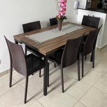 Kit 6 Cadeira Rattan Marrom Sala Jantar Restaurante Kit 6 Cadeira Rattan Marrom Sala Jantar Restaurante