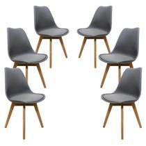Kit 6 Cadeira Saarinen Leda Design Cinza Kit 6 Cadeira Saarinen Leda Design Cinza