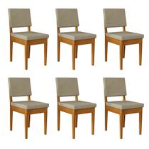 Kit 6 Cadeiras 100% Madeira Maciça Encosto e Assento Estofado Miami Kit 6 Cadeiras 100% Madeira Maciça Encosto e Assento Estofado Miami