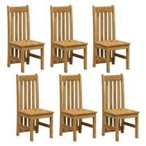 Kit 6 Cadeiras 100% Madeira Maciça Lille Espresso Móveis