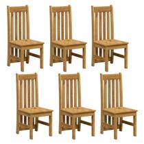 Kit 6 Cadeiras 100% Madeira Maciça Lille Espresso Móveis